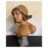 LR - Richard Aurili Antique Art Nouveau Ceramic Bust