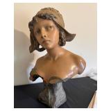 LR - Richard Aurili Antique Art Nouveau Ceramic Bust