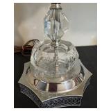 LR - Lead Crystal Table Lamps Pair - Vintage Hand-Cut