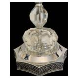 LR - Lead Crystal Table Lamps Pair - Vintage Hand-Cut