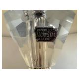 LR - Lead Crystal Table Lamps Pair - Vintage Hand-Cut