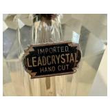 LR - Lead Crystal Table Lamps Pair - Vintage Hand-Cut