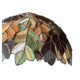 G - Vintage Stained Glass Ceiling Light - Leaf Pattern Tiffany-Style Shade