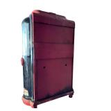 Art Deco Light Casing - Red Center Panel, Black Frame