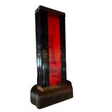 Art Deco Light Casing - Red Center Panel, Black Frame