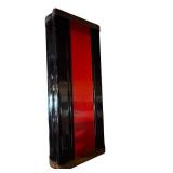 Art Deco Light Casing - Red Center Panel, Black Frame