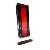 Art Deco Light Casing - Red Center Panel, Black Frame