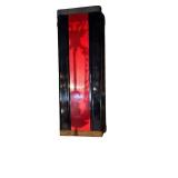 Art Deco Light Casing - Red Center Panel, Black Frame