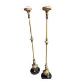 LL - Pair of Vintage Art Nouveau Vintage Metal Floor Lamps