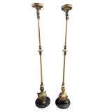 LL - Pair of Vintage Art Nouveau Vintage Metal Floor Lamps