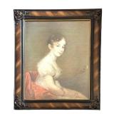 DR - Vintage Portrait Print in Carved Frame