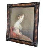 DR - Vintage Portrait Print in Carved Frame