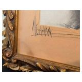 Antique 1929 Portrait Drawing - Framed 16x21 in