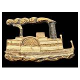 Vintage Steamboat Pin - 1.4 in Gold-Tone