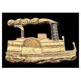 Vintage Steamboat Pin - 1.4 in Gold-Tone