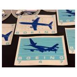 DR - Boeing Collectible Stickers - 12x Boeing 757 Discs & 8x Boeing 737 Cards