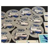 DR - Boeing Collectible Stickers - 12x Boeing 757 Discs & 8x Boeing 737 Cards