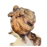 DR - 291D 16-Inch Antique Metal Statue - Woman Playing Lute