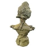 DR - Antique Art Nouveau Spelter Bust - European Damsel, Old-World Charm