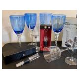 Rabbit 4-Piece Wine Tool Kit with Assorted Glasses, VinOair Aerator & Replacement Spiral