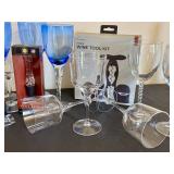 Rabbit 4-Piece Wine Tool Kit with Assorted Glasses, VinOair Aerator & Replacement Spiral