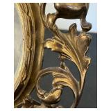 LR - Vintage Ornate Gilt Metal Portrait Frame - Oval Photo Opening