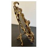 LR - Vintage Ornate Gilt Metal Portrait Frame - Oval Photo Opening