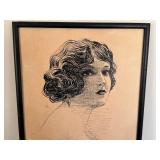 DR - R. Schoyan Antique Portrait Drawing - 1913