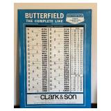 Butterfield The Complete Line Metal Advertising Sign by Clark & Son