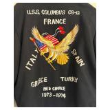 USS Columbus CG-12 Navy Bomber Jacket Med Cruise 1973-1974 (France/Italy/Spain/Greece/Turkey)