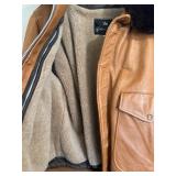 Golden Fleece Vintage Leather Bomber Jacket - Removable Lining - Size 42