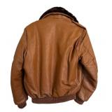 Golden Fleece Vintage Leather Bomber Jacket - Removable Lining - Size 42