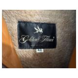 Golden Fleece Vintage Leather Bomber Jacket - Removable Lining - Size 42