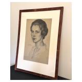 DR - R. Shulgold Charcoal Portrait - Original 1931, Framed 20 x 28 in