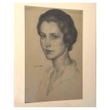 DR - R. Shulgold Charcoal Portrait - Original 1931, Framed 20 x 28 in