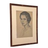 DR - R. Shulgold Charcoal Portrait - Original 1931, Framed 20 x 28 in