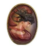 LR - Antique Bradley and Hubbard Art Nouveau Cast Iron Wall Plaque