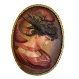 LR - Antique Bradley and Hubbard Art Nouveau Cast Iron Wall Plaque