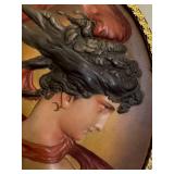 LR - Antique Bradley and Hubbard Art Nouveau Cast Iron Wall Plaque