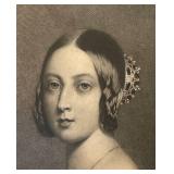 LR- Her Most Gracious Majesty the Queen, Queen Victoria Portrait Engraving (Engraved by Forster, Paris 1846)