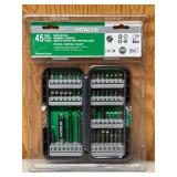 LL - Hitachi Koki 45-Piece Driver Bit Set - Dual-Compartment Case