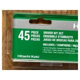 LL - Hitachi Koki 45-Piece Driver Bit Set - Dual-Compartment Case