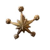 G - 1920s Art Deco 5-Light Ceiling Fixture - Gold-Tone Chandelier