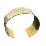 Vintage Engraved Swirl Cuff Bracelet - Silver Tone