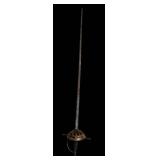 DR - Decorative Sword - 40in Blade, Circular Basket Hilt, No Markings