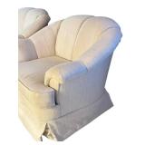 LR - Art Deco Upholstered Swivel Chairs - Pair,