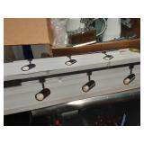 New Hampton Bay 3 light track kit and 3 assorted ceiling light fixtures