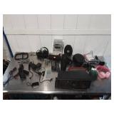 Assortment of electronics, speakers, headphones more
