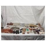 Large lot of wood and clay crafting beads