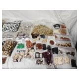 Large lot of wood and clay crafting beads